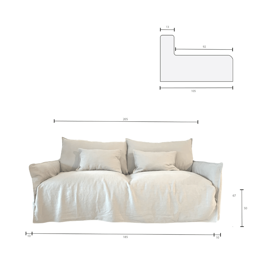 Zoco Home Sofas Tulum Linen Sofa | 205x105x110