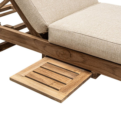 Zoco Home Tulum Sonnenliege aus Teakholz | Sand