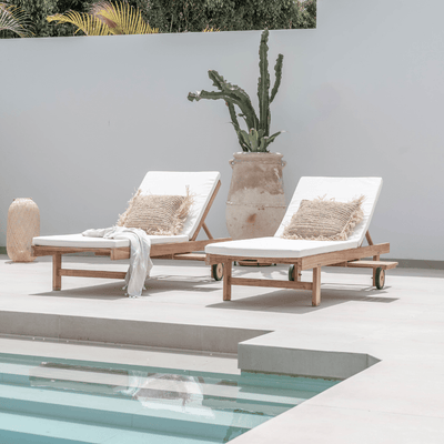 Zoco Home Tulum Sonnenliege aus Teakholz | Weiß
