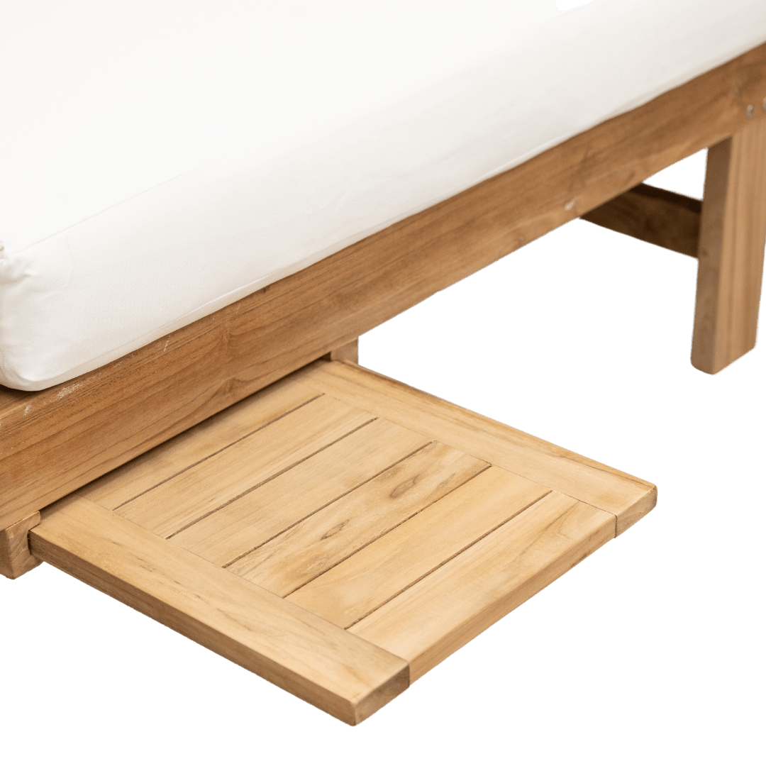 Zoco Home Outdoor/Sunbed Tulum Teak Sunbed | White