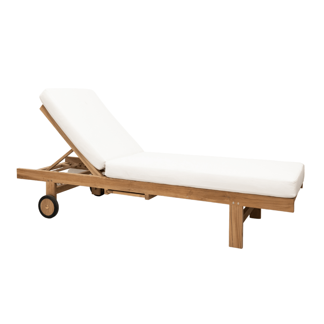 Zoco Home Outdoor/Sunbed Tulum Teak Sunbed | White