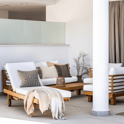 Zoco Home Tulum Sonnenliege aus Teakholz | Weiß