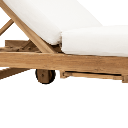 Zoco Home Outdoor/Sunbed Tulum Teak Sunbed | White