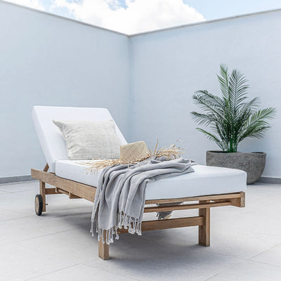 Zoco Home Tulum Sonnenliege aus Teakholz | Weiß