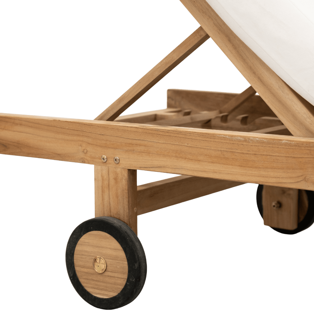Zoco Home Outdoor/Sunbed Tulum Teak Sunbed | White