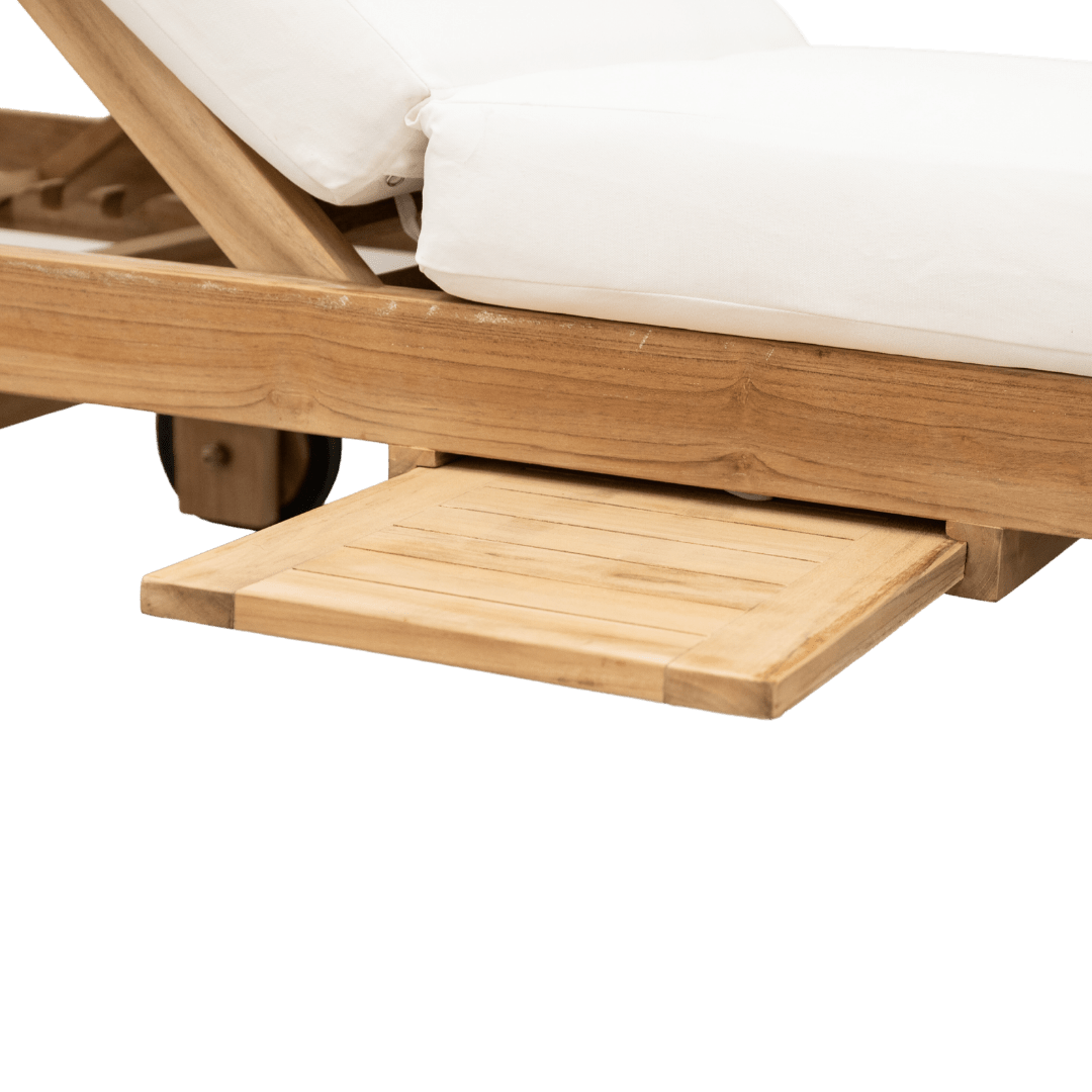 Zoco Home Outdoor/Sunbed Tulum Teak Sunbed | White