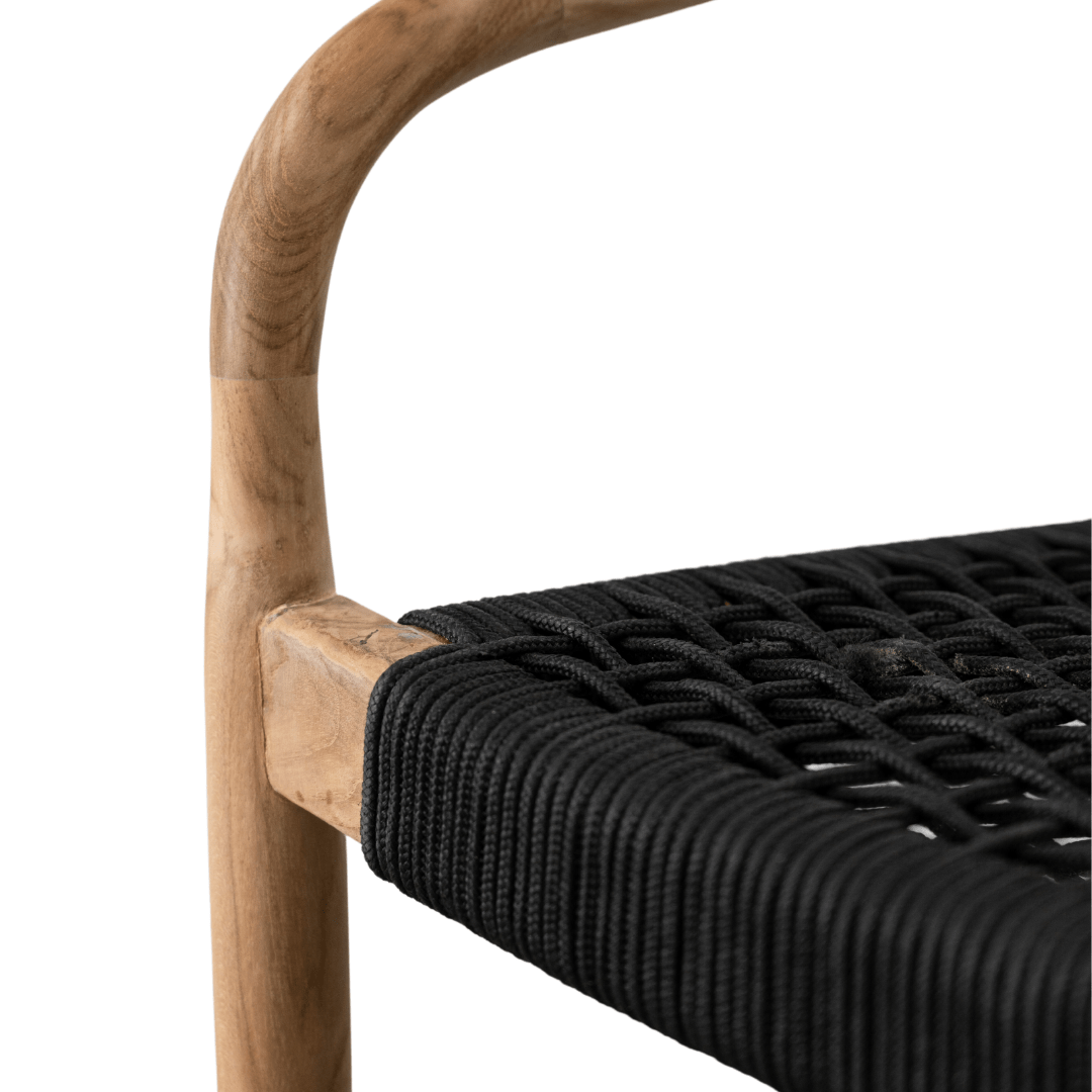 Zoco Home Outdoor/Chair/Dining Ventura Outdoor Dining Chair | Black 55x47x77cm