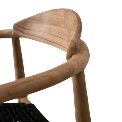 Zoco Home Outdoor/Chair/Dining Ventura Outdoor Dining Chair | Black 55x47x77cm