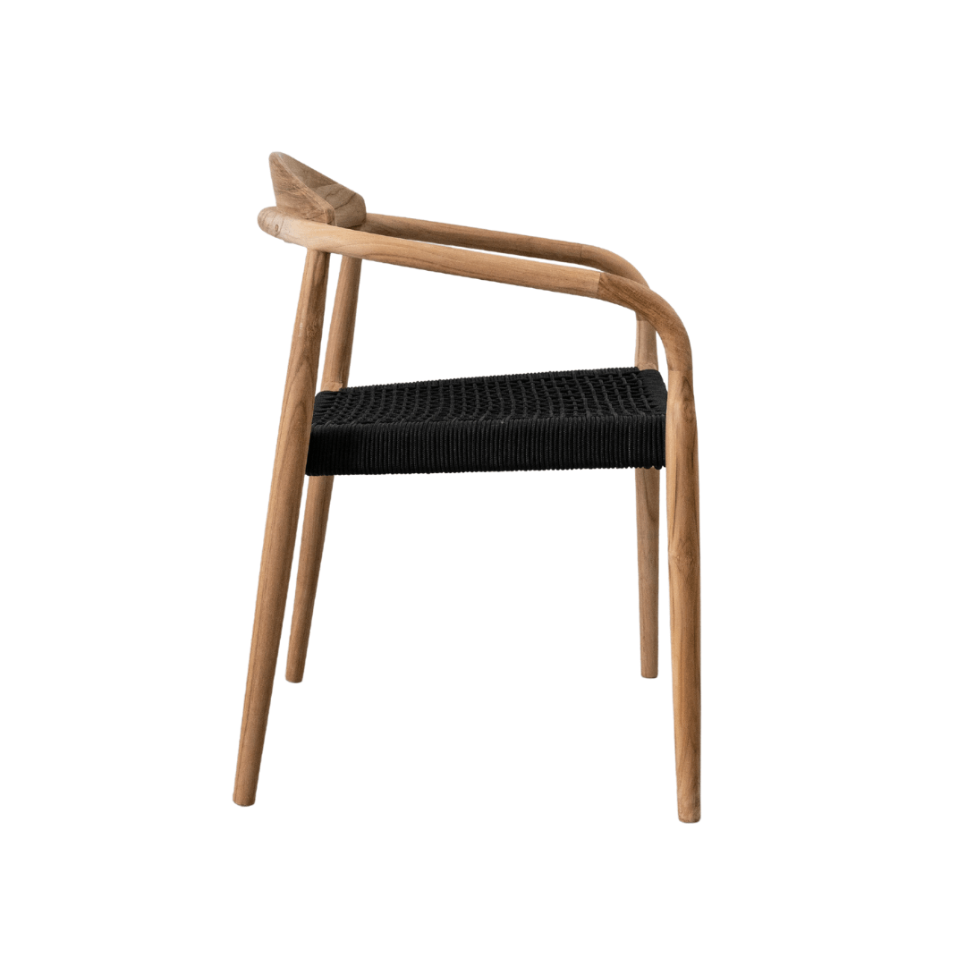 Zoco Home Outdoor/Chair/Dining Ventura Outdoor Dining Chair | Black 55x47x77cm