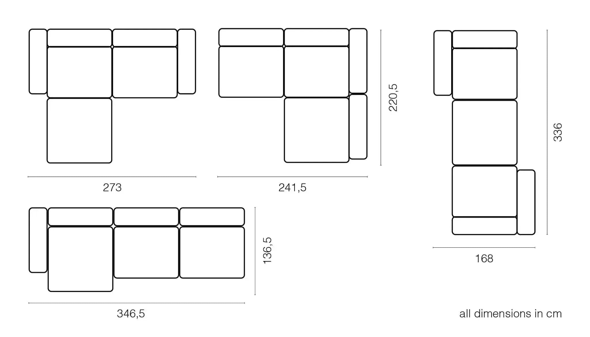 Zoco Home Outdoor/Sofa Vetsak Outdoor Corner Sofa L | 273x115/220.5x60cm