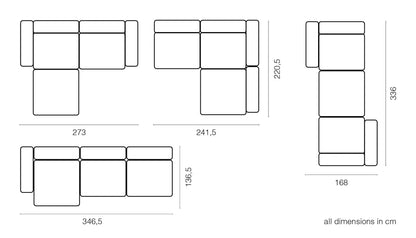 Zoco Home Outdoor/Sofa Vetsak Outdoor Corner Sofa L | 273x115/220.5x60cm