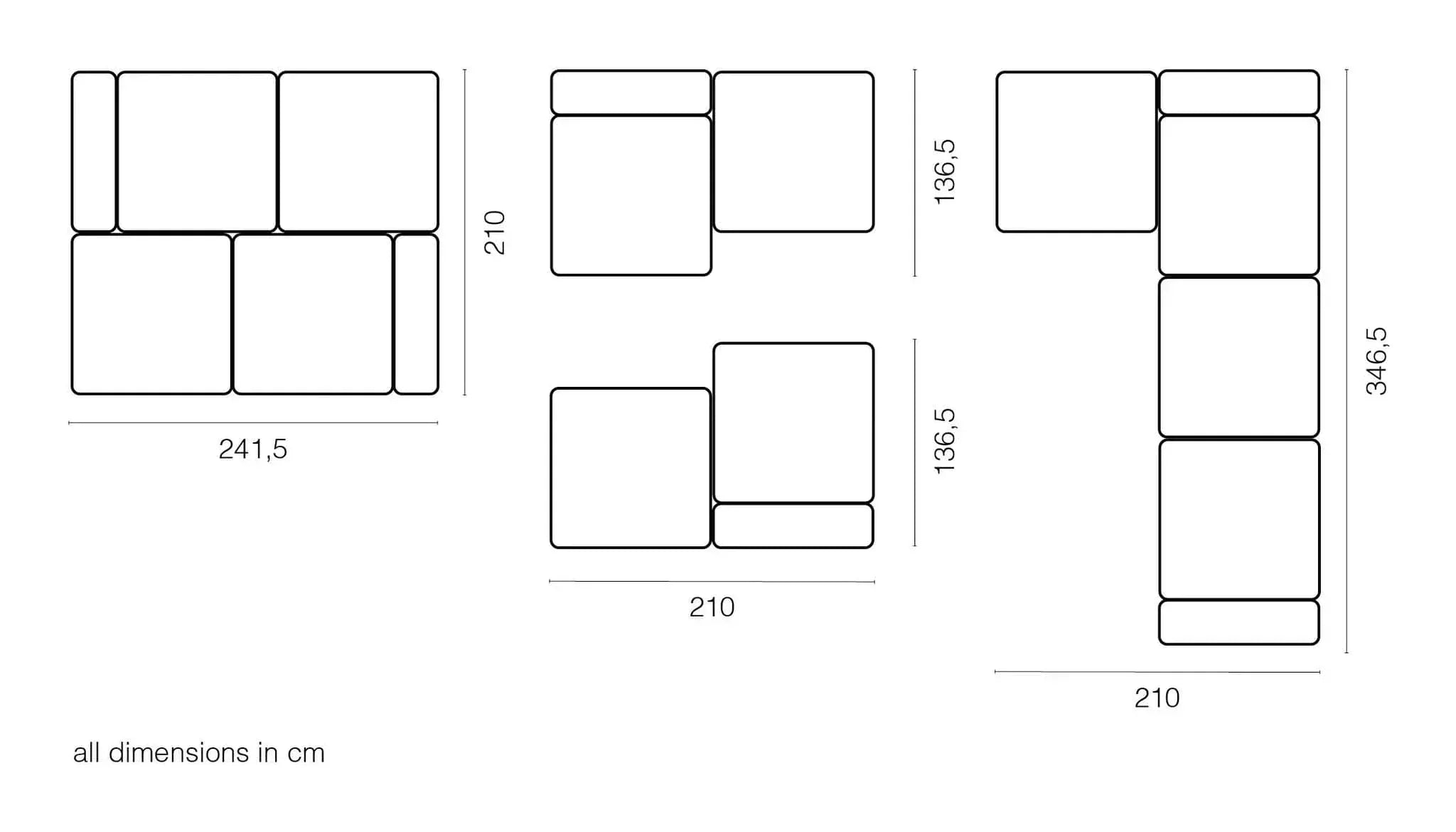 Zoco Home Outdoor/Sofa Vetsak Outdoor Sofa Loveseat L | 241.5x136.5x60cm