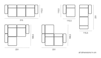 Zoco Home Outdoor/Sofa Vetsak Outdoor Sofa Three Seat S | 315x115.5x60cm
