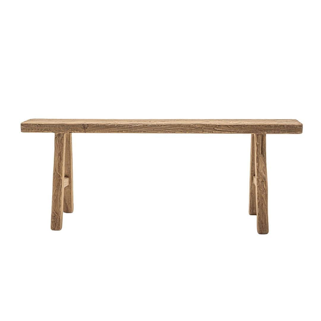 Zoco Home Furniture/Chair/Bench Vintage Elm Wood Bench