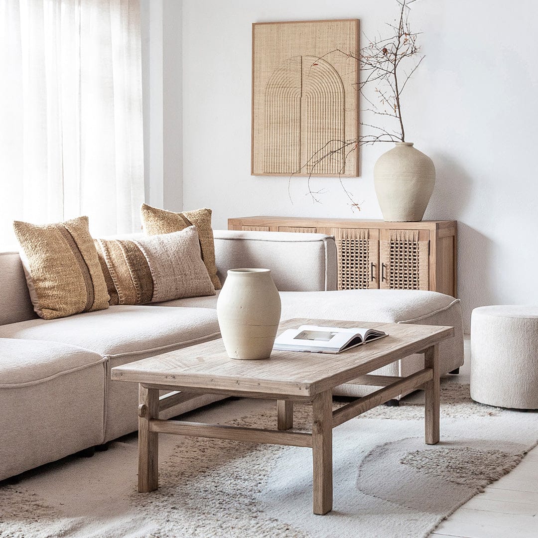 Zoco Home Furniture/Table/Coffee Vintage Elm Wood Coffee Table