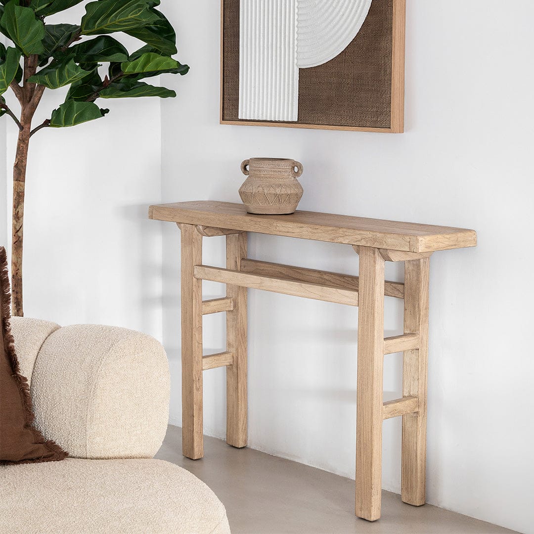 Zoco Home Furniture/Table/Console Vintage Elm Wood Console Table