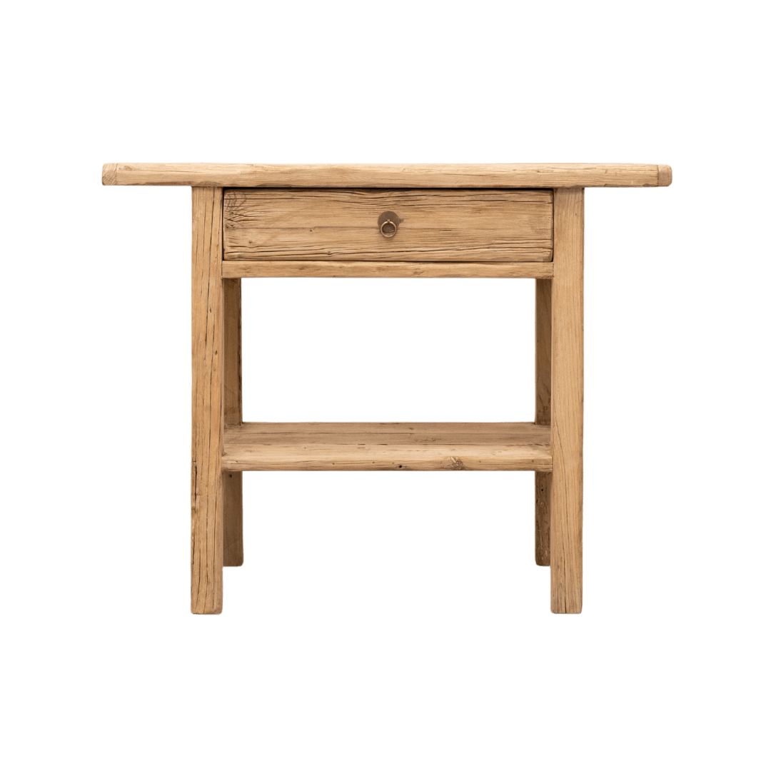 Zoco Home Vintage Elm wood console table w/ Drawer | 140x40x80cm