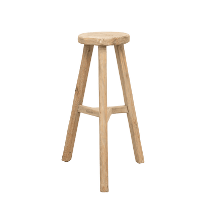 Zoco Home Vintage Elm Wood Round Bar Stool