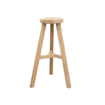 Zoco Home Vintage Elm Wood Round Bar Stool
