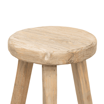 Zoco Home Vintage Elm Wood Round Bar Stool