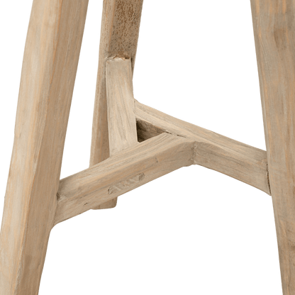 Zoco Home Vintage Elm Wood Round Bar Stool