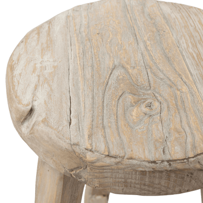 Zoco Home Vintage Elm Wood Round Bar Stool