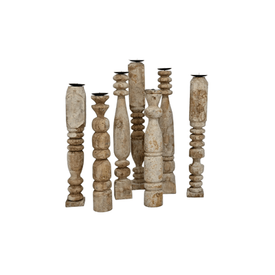 Zoco Home Decor/Accessories Vintage wooden candle holder | 50cm