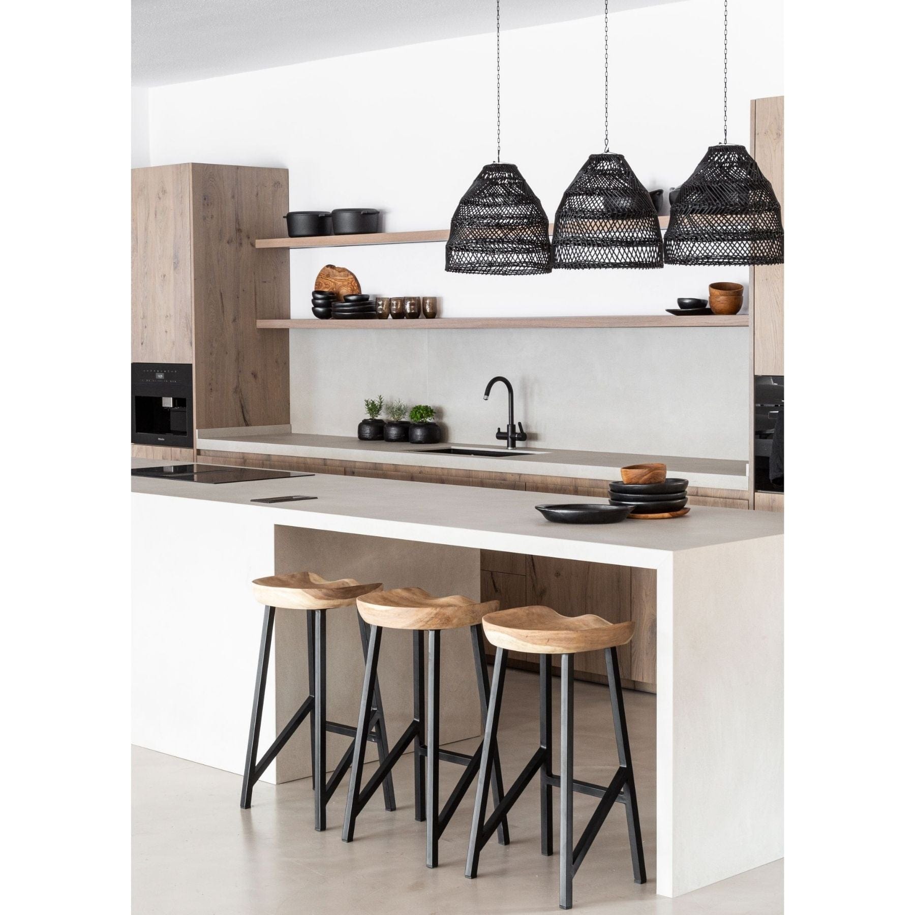 Zoco Home Decor/Lighting Wicker Pendant Lamp | Black 36cm