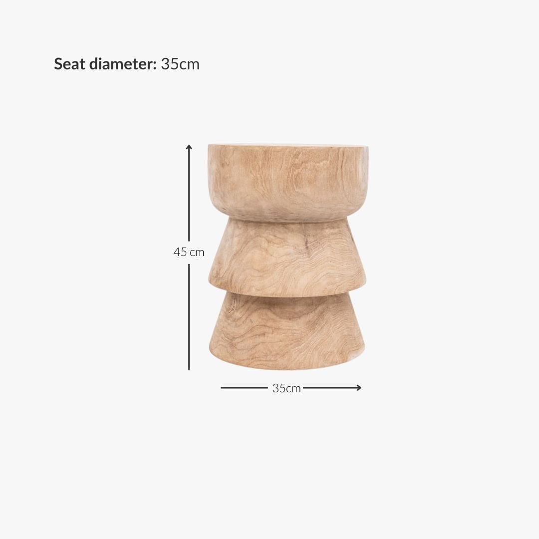 Zoco Home Outdoor/Chair/Stool Zigzag Stool | Natural 35x45cm