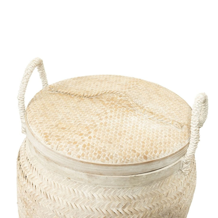 Zoco Home Bamboo Basket | Whitewashed 30x60cm