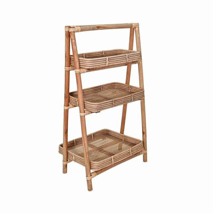 Zoco Home Bamboo Rack With 3 Trays | Natural 45x36x82cm