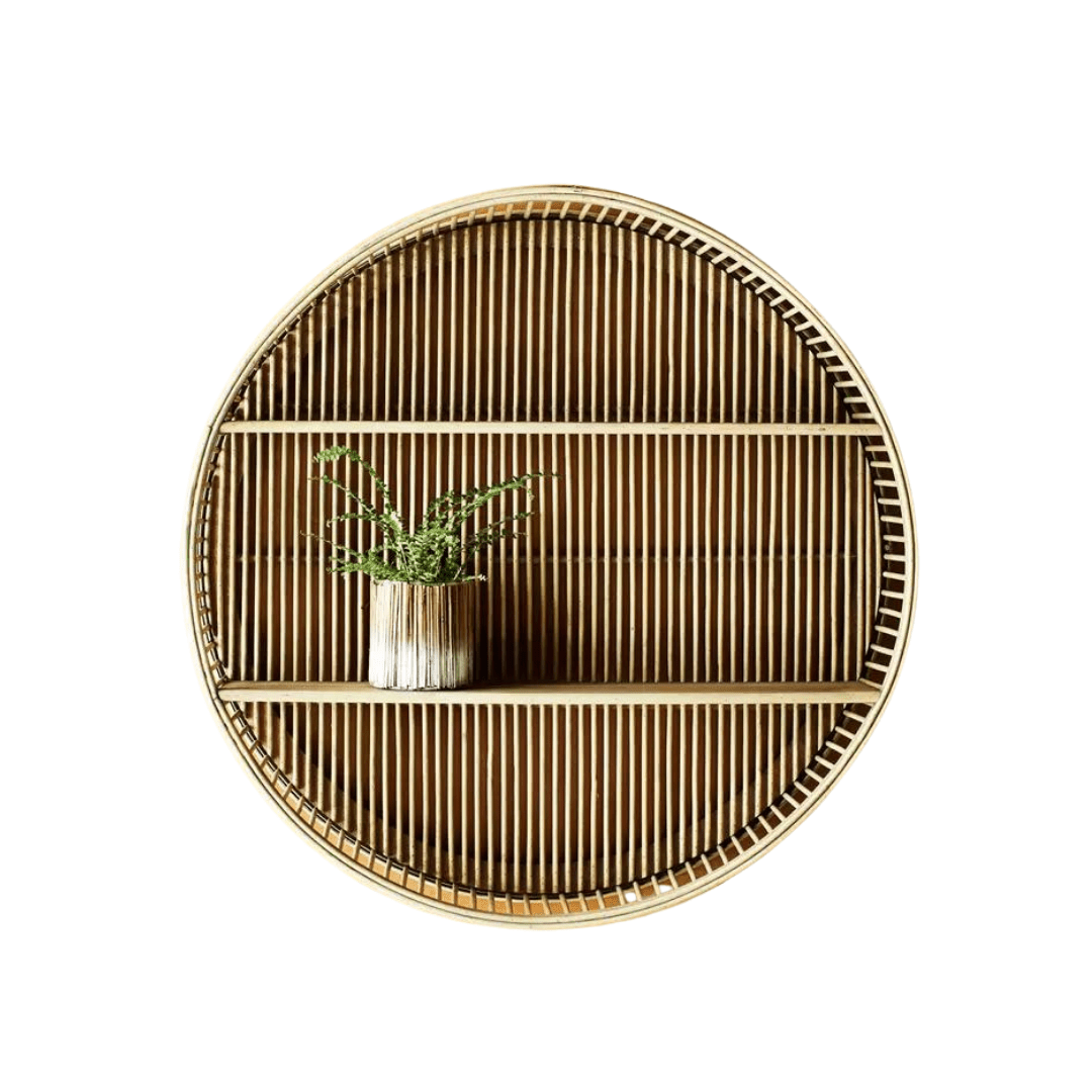 Zoco Home Bamboo round wall shelf | Natural 60cm