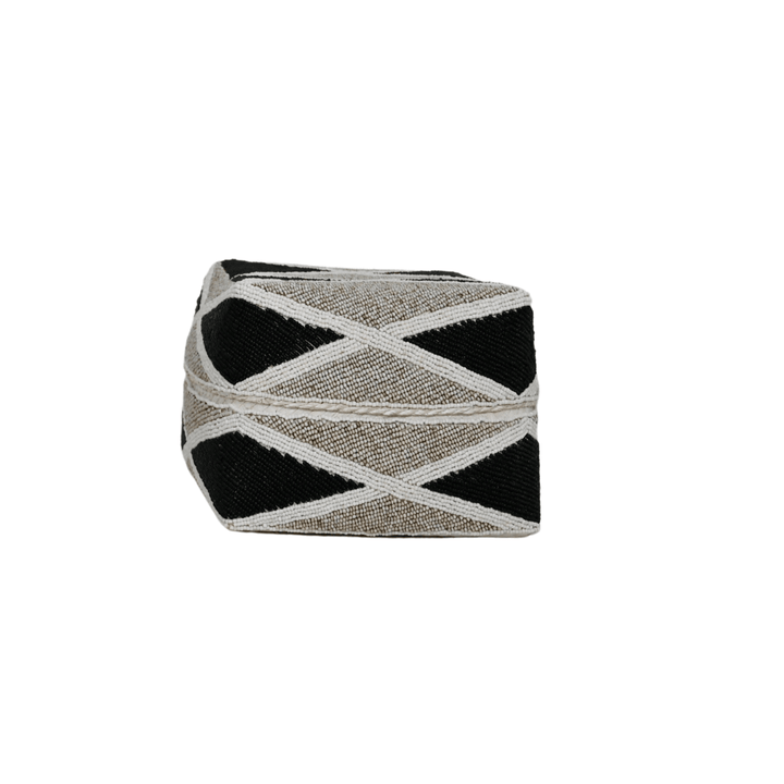 Zoco Home Beaded Basket | Sand/Black 25cm
