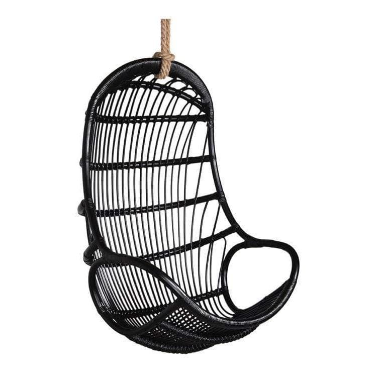 Zoco Home Furniture Black Rattan Swing Chair