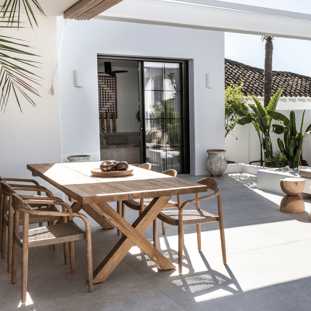 Zoco Home Borneo Outdoor Table | Natural Legs