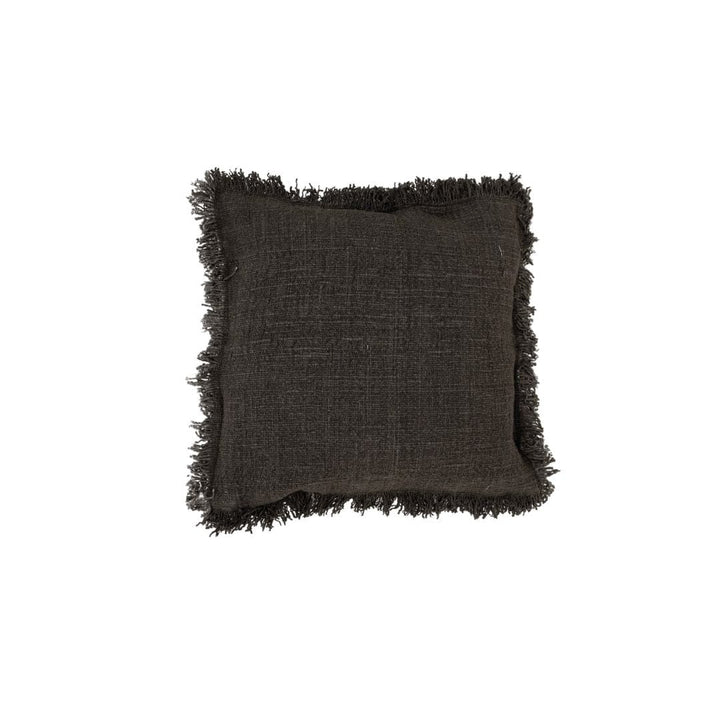 Zoco Home Cotton Cushion cover Fringed Edge | Charcoal 50x50cm