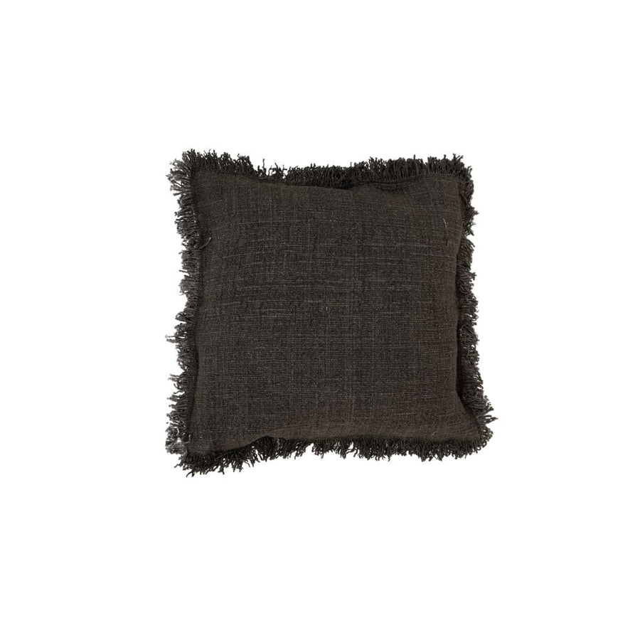 Zoco Home Cotton Cushion cover Fringed Edge | Charcoal 50x50cm