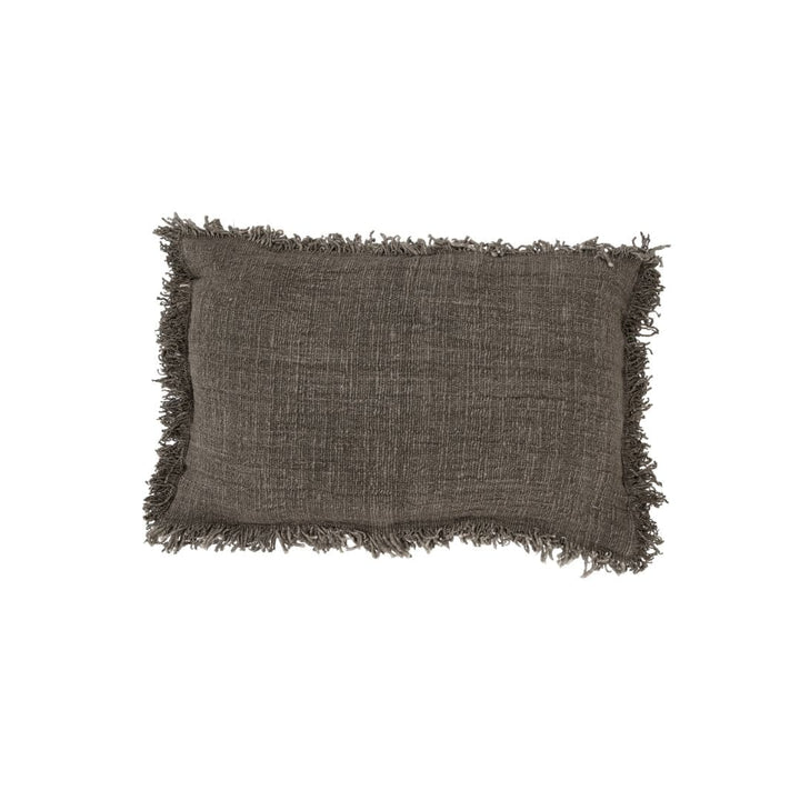 Zoco Home Cotton Cushion cover Fringed Edge | Charcoal 60x40cm