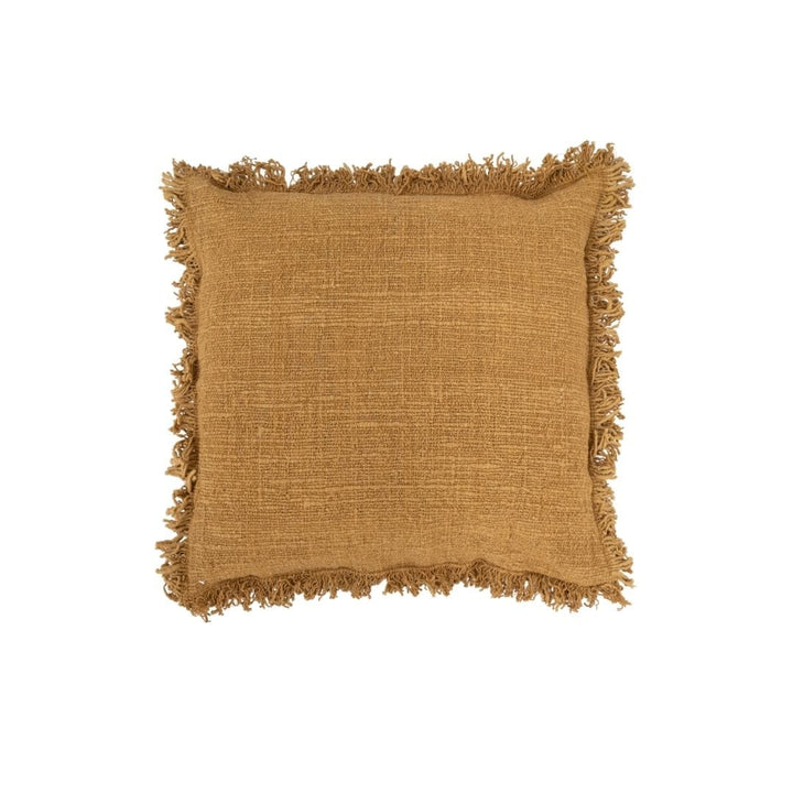 Zoco Home Cotton Cushion cover Fringed Edge | Mustard 50x50cm