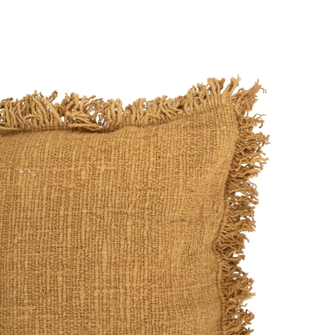 Zoco Home Cotton Cushion cover Fringed Edge | Mustard 50x50cm