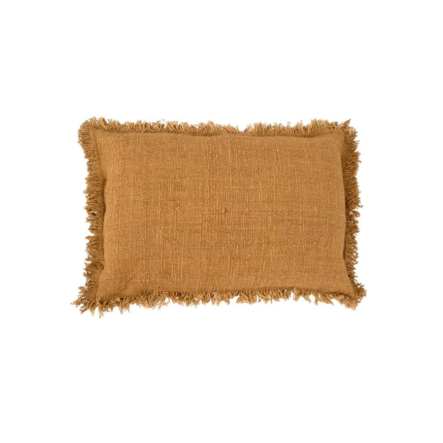 Zoco Home Cotton Cushion cover Fringed Edge | Mustard 60x40cm