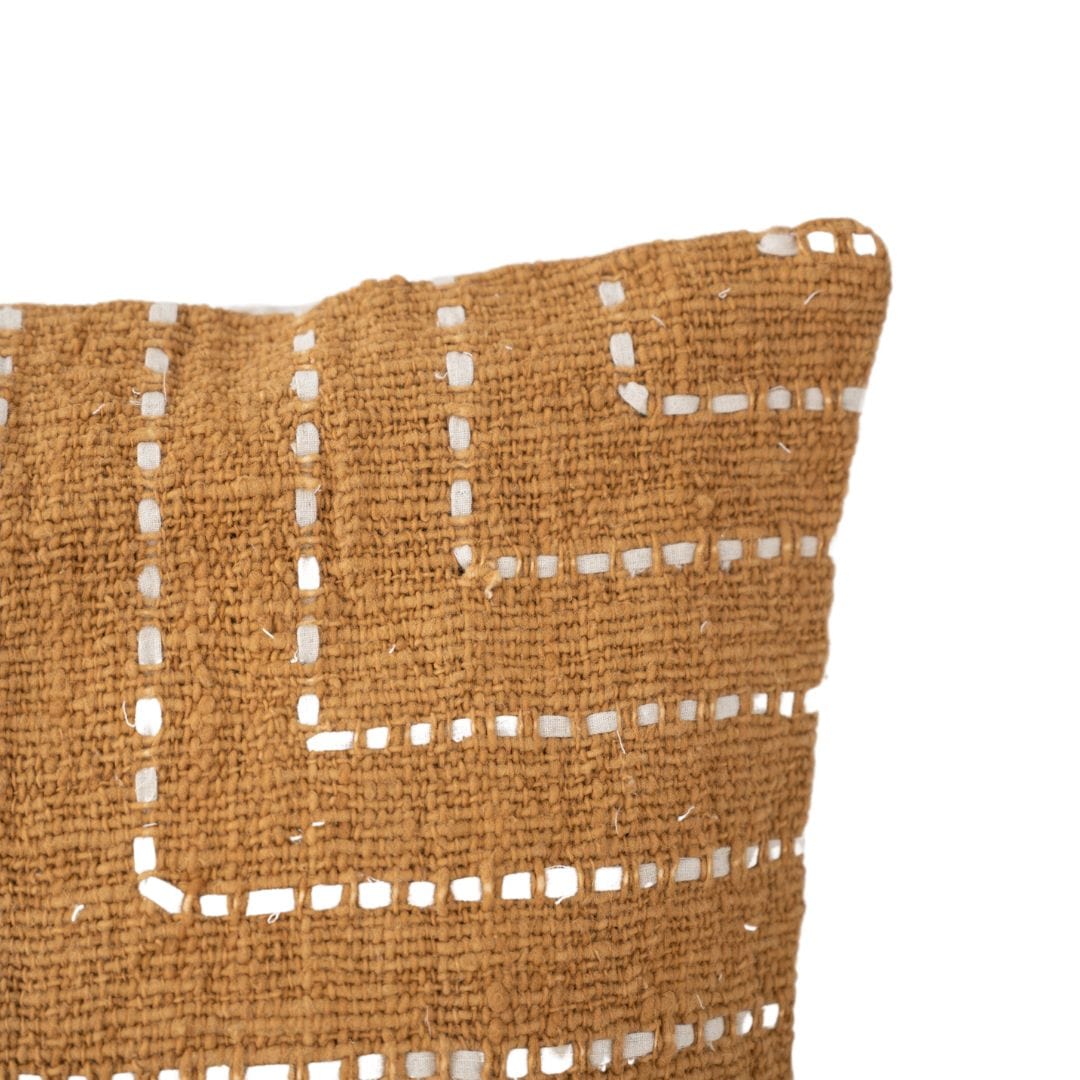 Zoco Home Cotton Cushion Cover Multi Stitch | Mustard 50x50cm