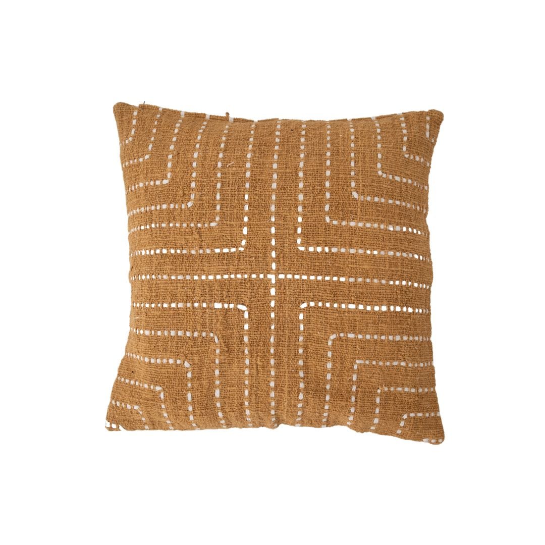 Zoco Home Cotton Cushion Cover Multi Stitch | Mustard 50x50cm