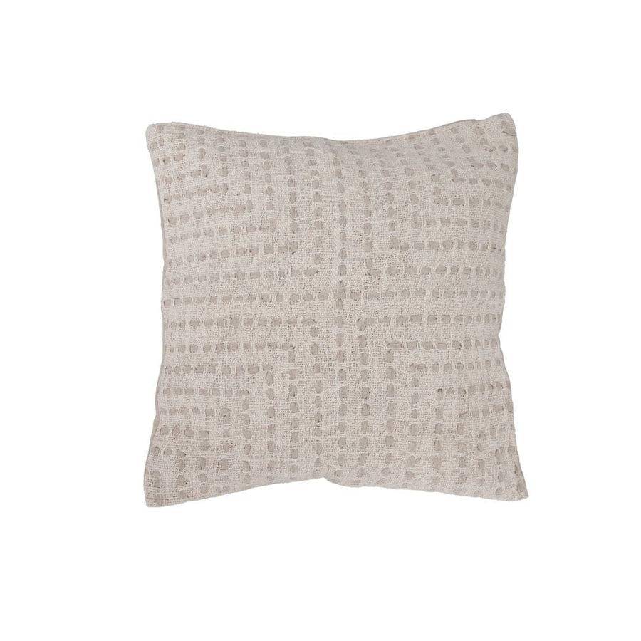 Zoco Home Cotton Cushion Cover Multi Stitch |  Off-White 50x50cm