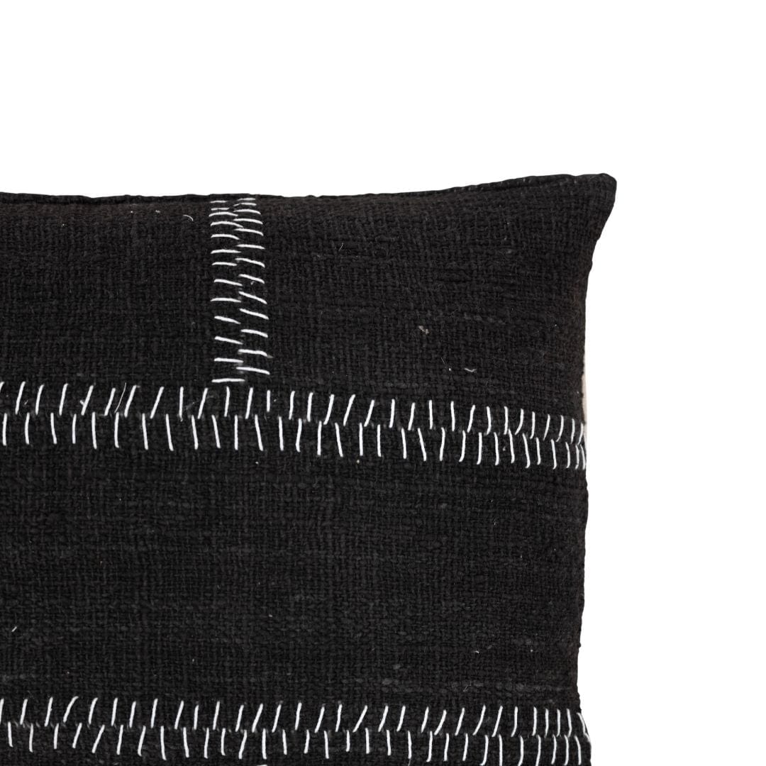 Zoco Home Cotton Cushion Cover Rustic Stitch | Black 40x60cm
