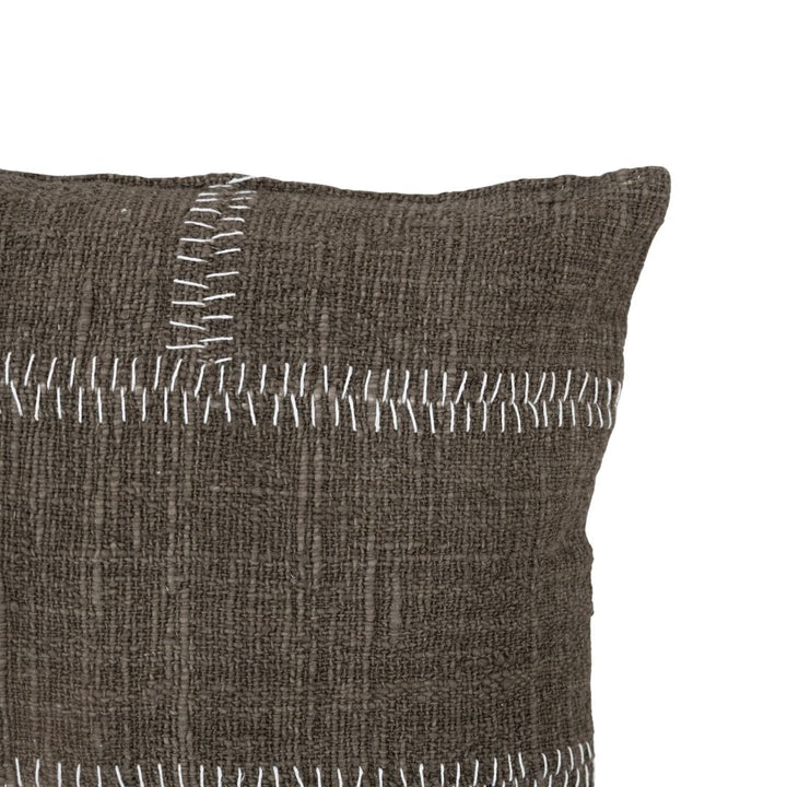 Zoco Home Cotton Cushion Cover Rustic Stitch | Charcoal 40x60cm