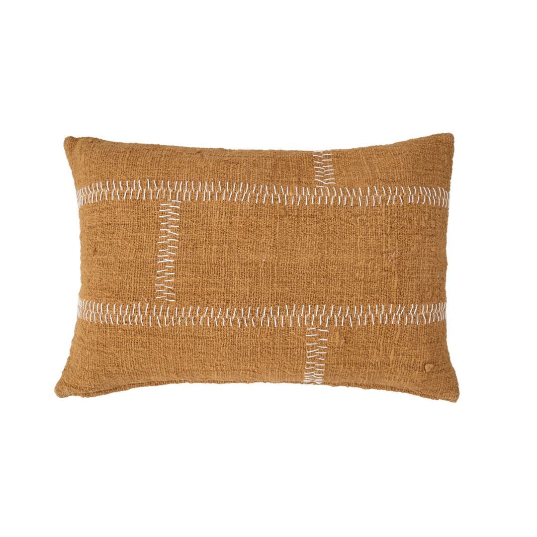 Zoco Home Cotton Cushion Cover Rustic Stitch | Mustard 40x60cm