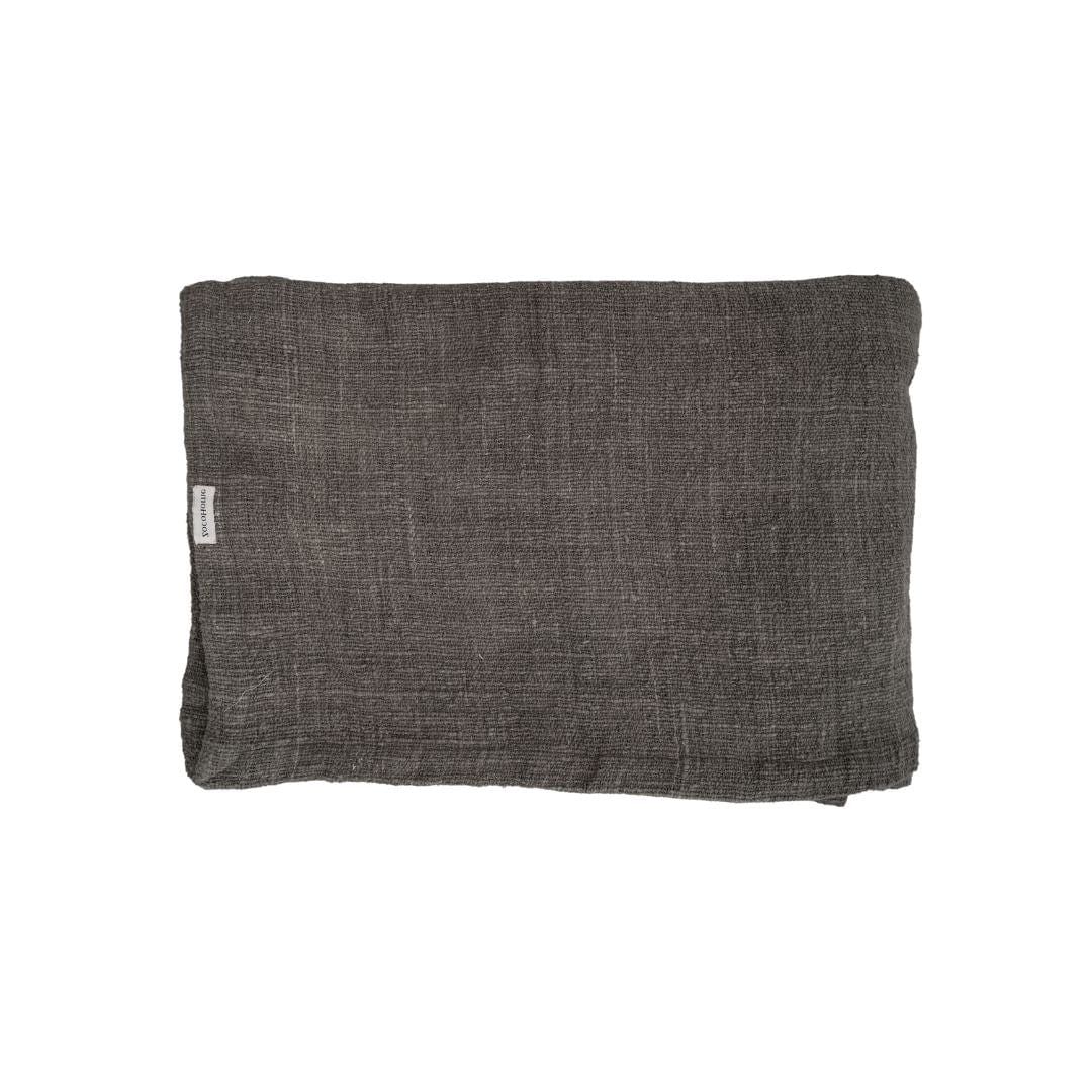 Zoco Home Cotton Hand Woven Bed Cover  | Charcoal 270x270cm