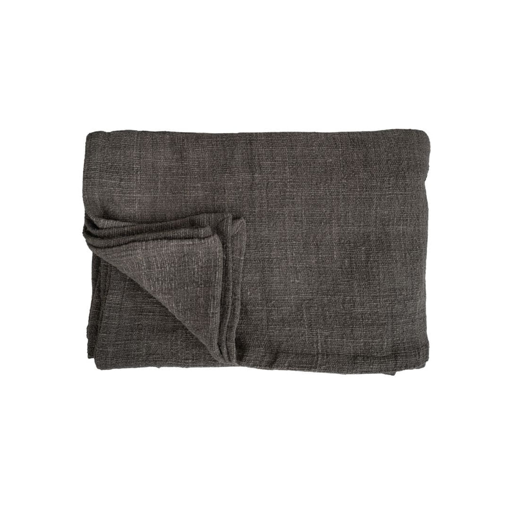 Zoco Home Cotton Hand Woven Bed Cover  | Charcoal 270x270cm