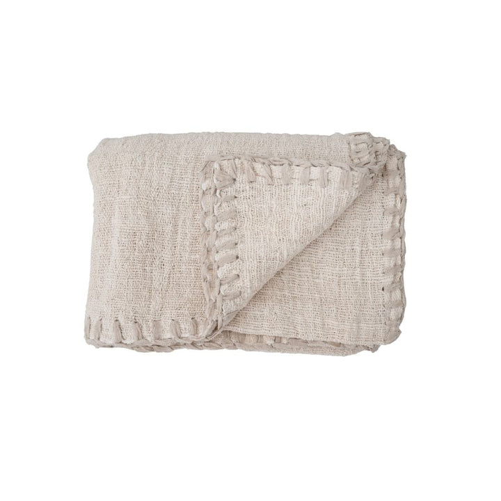 Zoco Home Cotton Hand Woven Blanket Stitch | Off-White 120x250cm